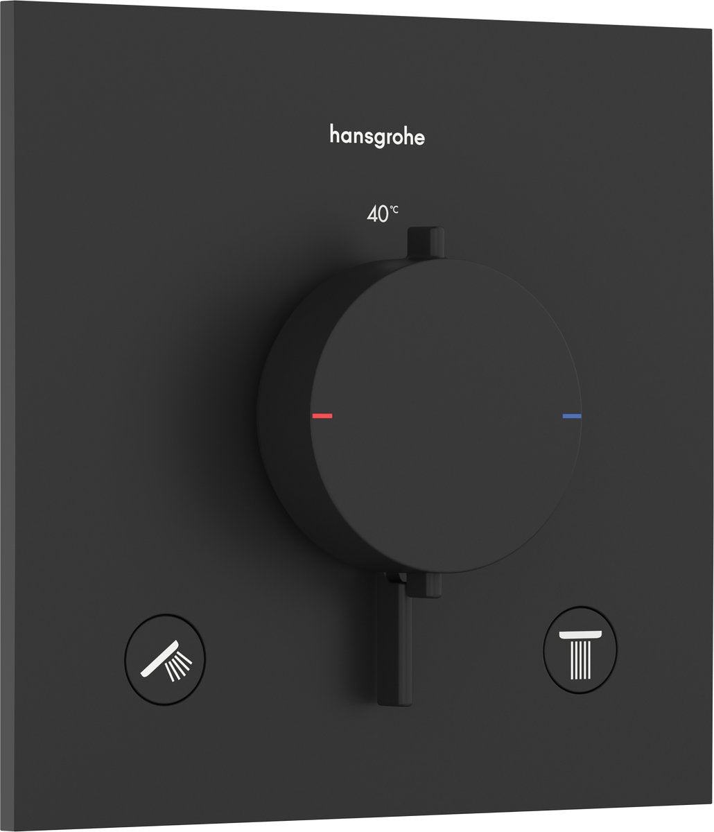 Hansgrohe ecostat comfort e - inbouwthermostaat - 2 functies - douche - mat zwart