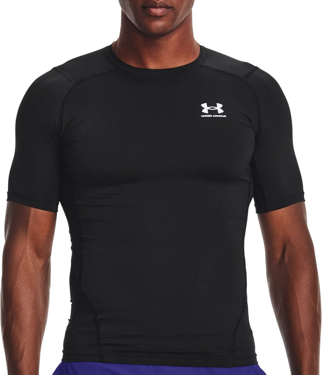 Maglia sportiva da uomo Under Armour UA HG Armor Comp SS-BLK - Nera - Bianca