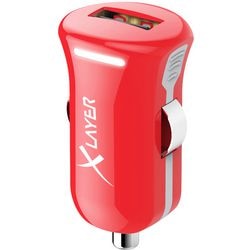 Caricabatteria USB da auto xlayer linea colore rosso