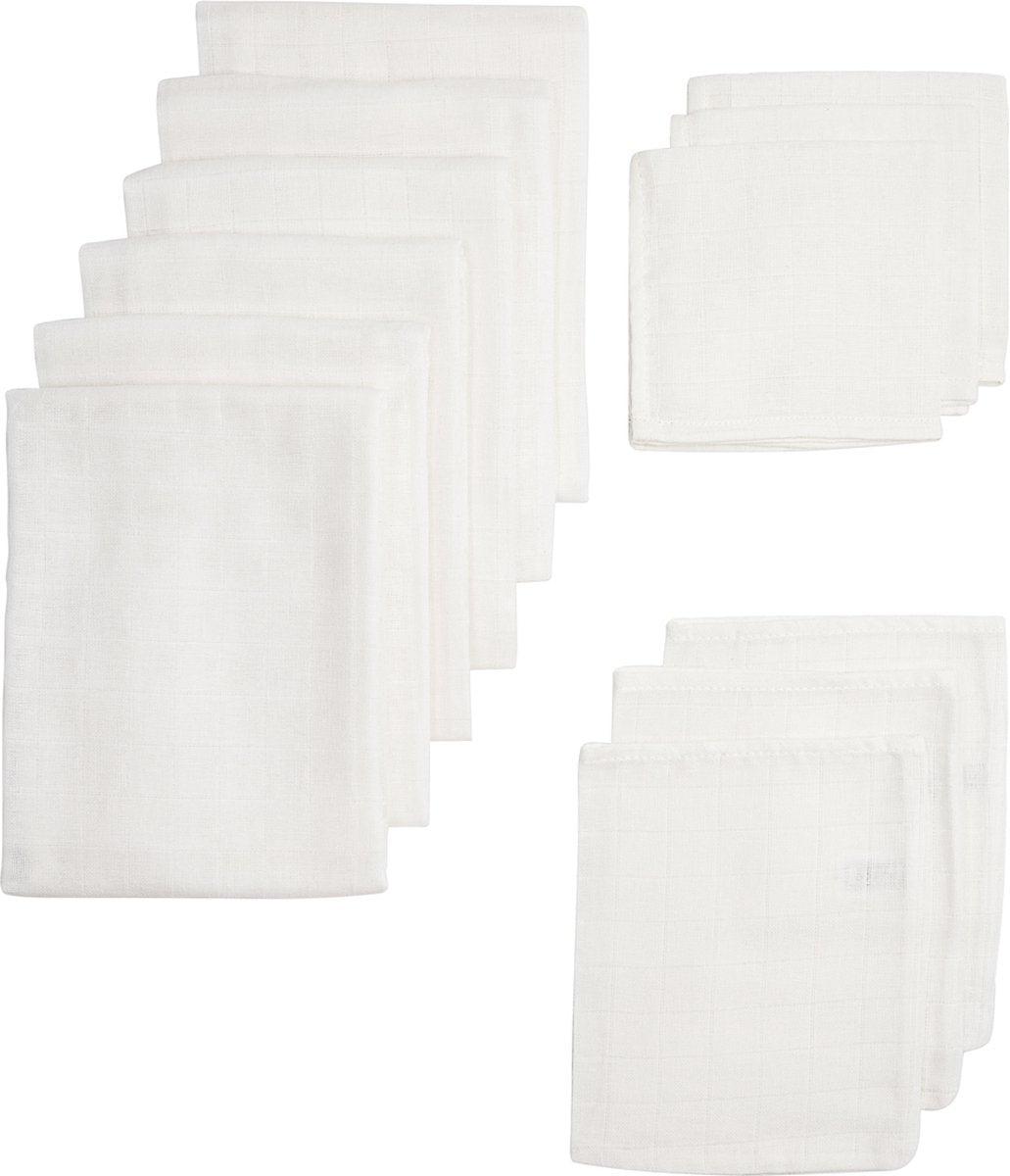 Meyco baby uni starter set - 12-pack - hydrophilic - white