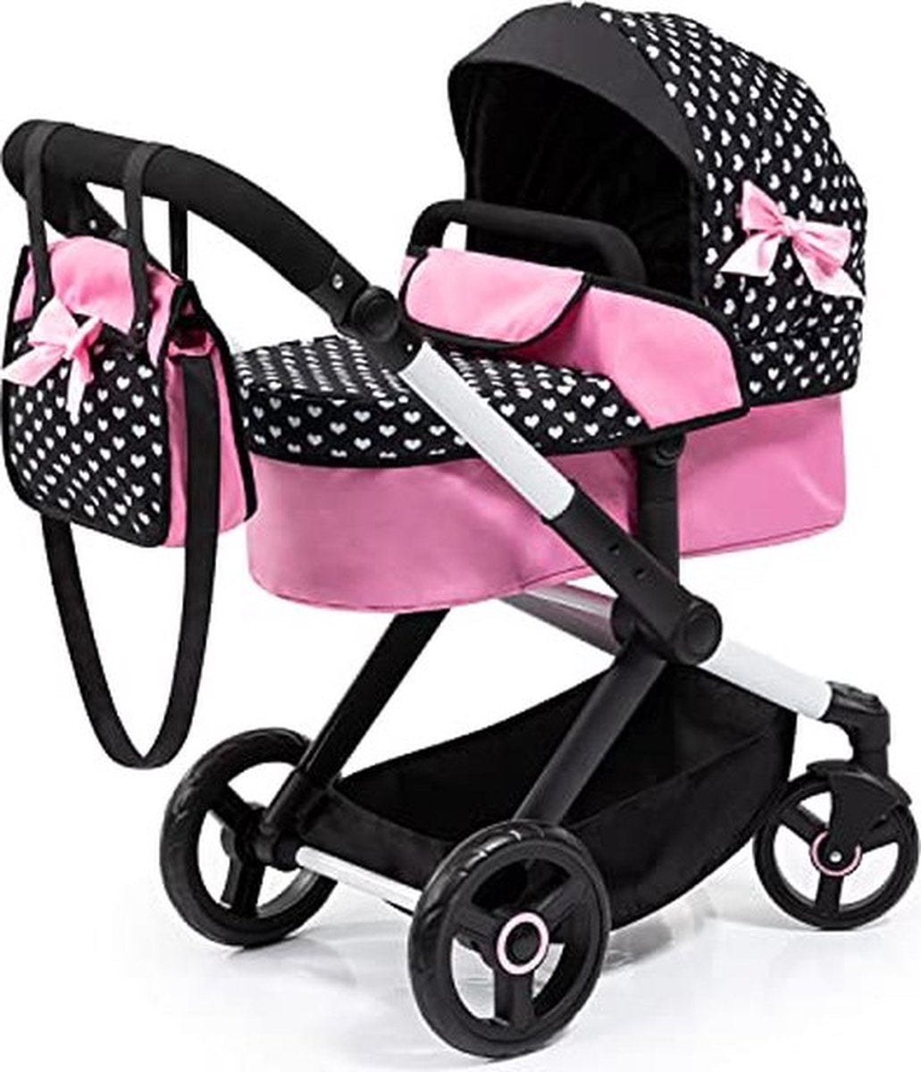 Bayer design - cochecito de muñecas xeo en negro, blanco y rosa