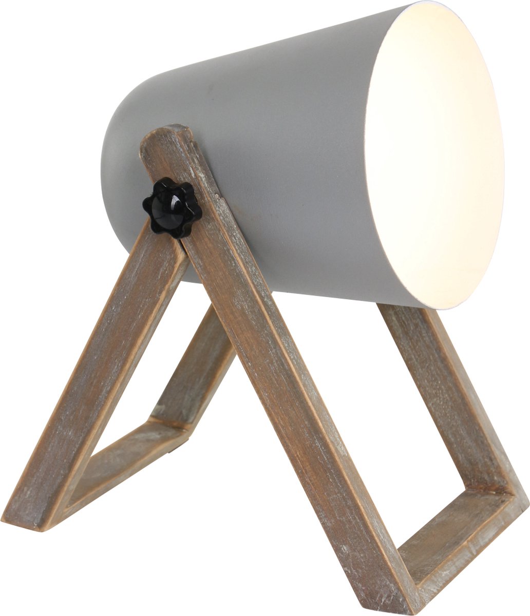 Rl vive tu luz realidad marc - lámpara de mesa - gris - excl. 1x e27 4,9 w - interruptor de cable