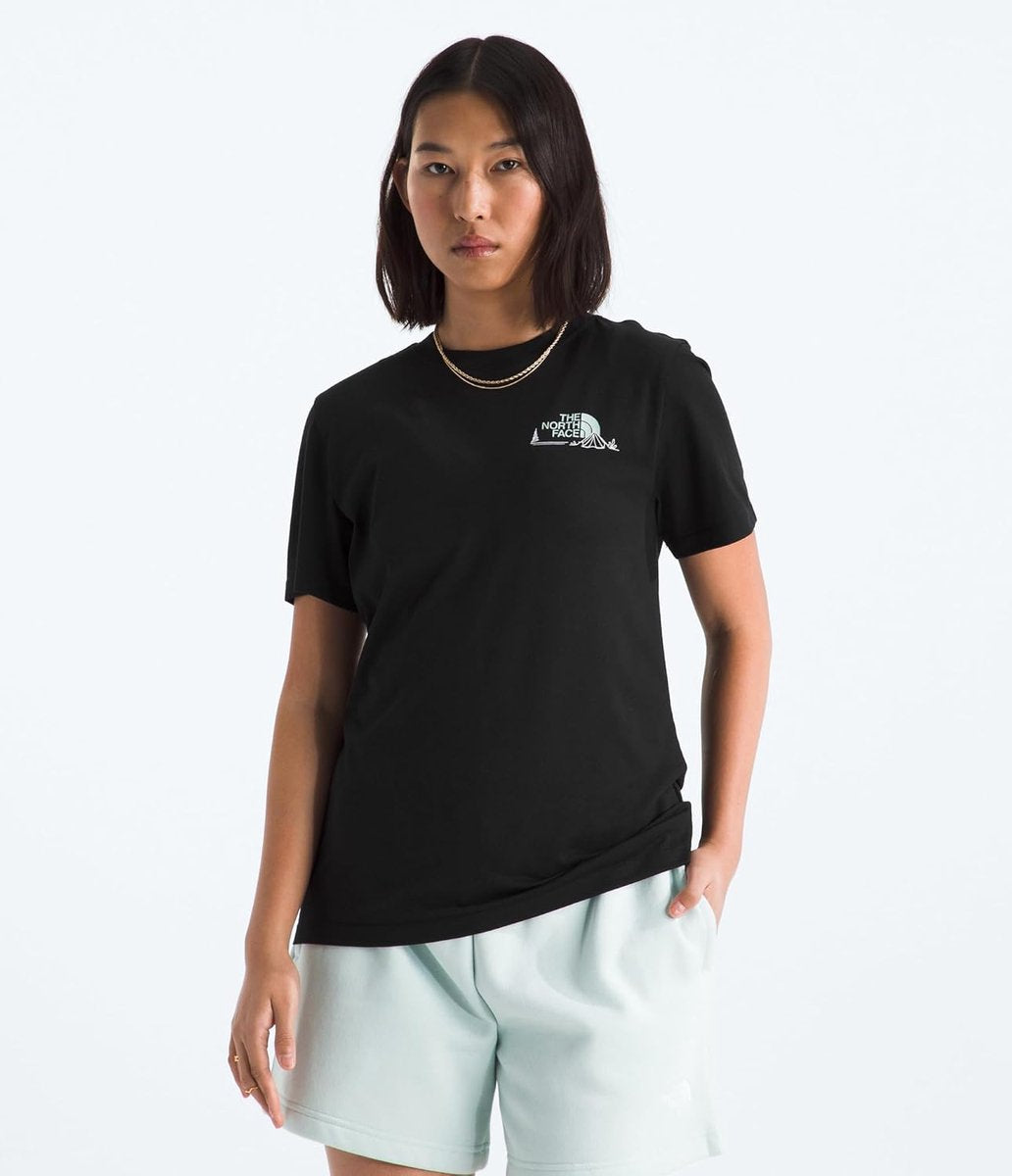 The north face w monte regular short sleeve tee-graphic dames outdoorshirt - tnf zwart