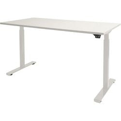 Scrivania sit-stand Schavenburg Dextro Basic con base a T bianco lime