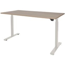 Scrivania sit-stand Schavenburg Dextro Basic con piede a T Havana Cherry