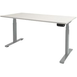 Scrivania sit-stand Schavenburg Dextro Plus con base a T bianco lime