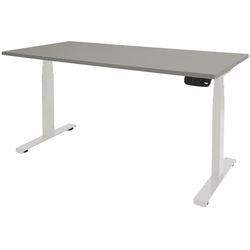 Scrivania sit-stand Schavenburg Dextro Plus con base a T grigia