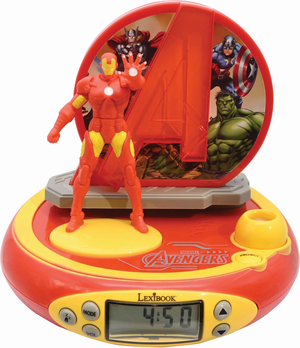 Lexibook avengers 3d iron man reloj proyector con sonidos mágicos