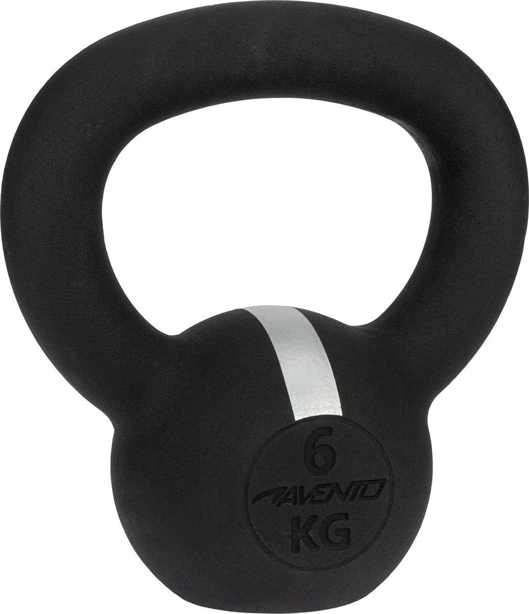 Kettlebell Avento - 6 kg - ghisa - nero argento grigio