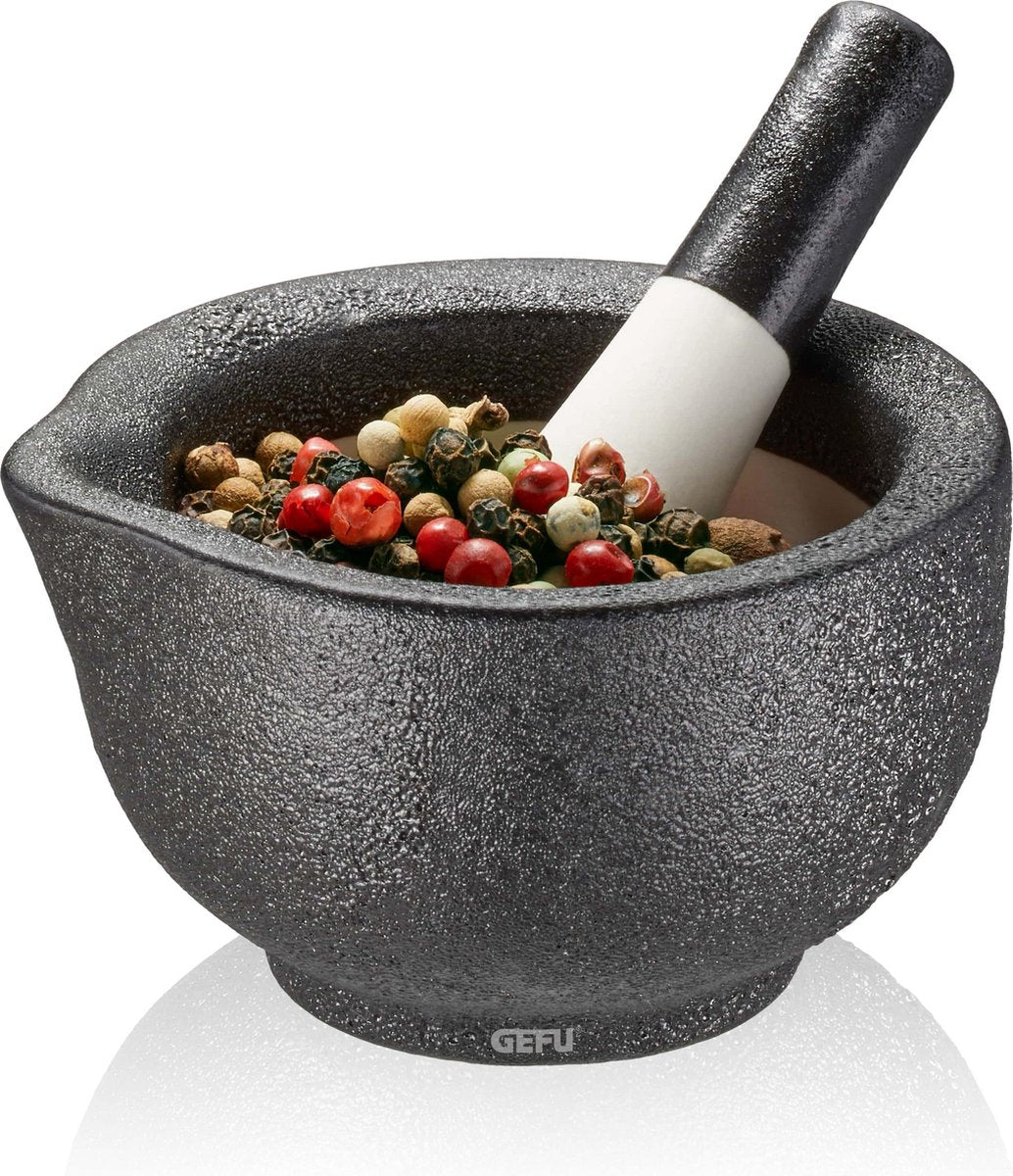 Gefu grino vijzel met stamper – ø 7,7 cm – porselein