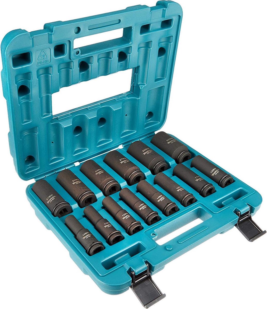 Makita b-52308 Set di bussole a impatto da 14 pezzi 1 2 in custodia