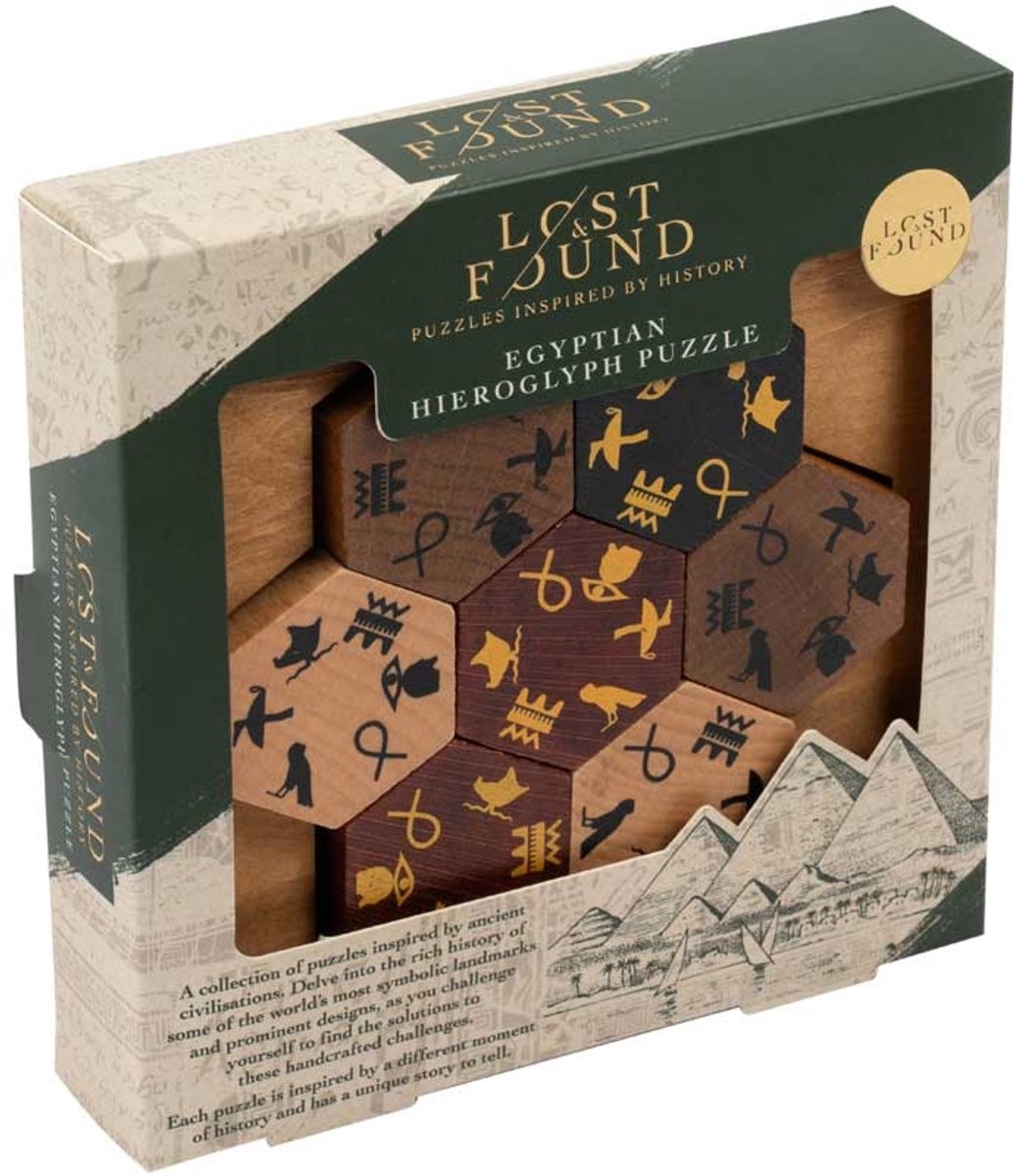 Lost found lost and found puzzel egyptische hiërogliefen educatief spel karton.