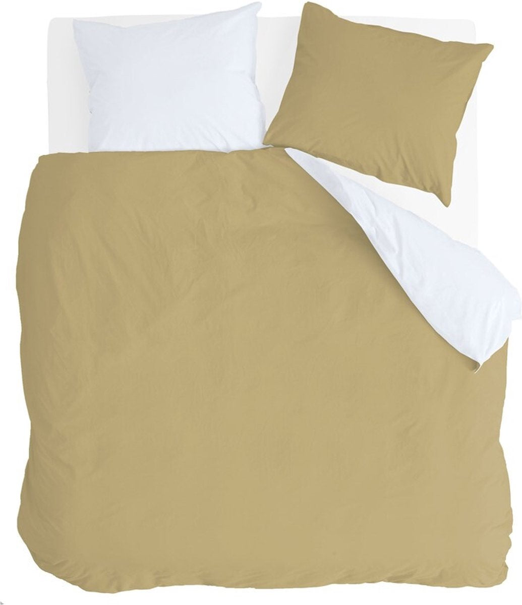 Funda nórdica Byrklund de lado - 240x220 - 100% algodón - ocre amarillo blanco