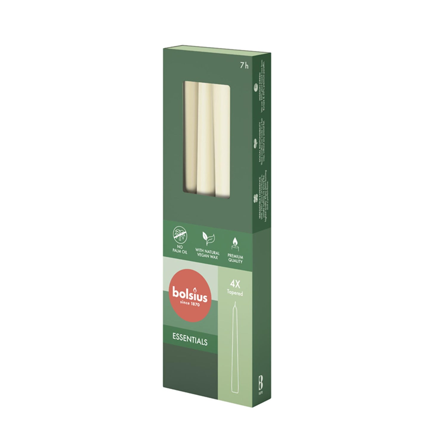 Candele gotiche Bolsius 245 24 Box 4 Perla morbida