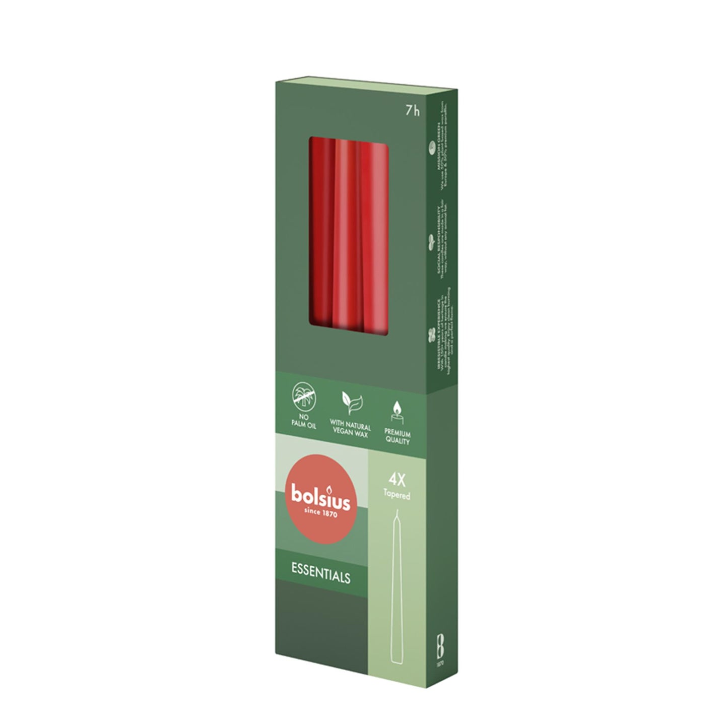 Velas góticas de Bolsius 245 24 Box 4 Delicado rojo
