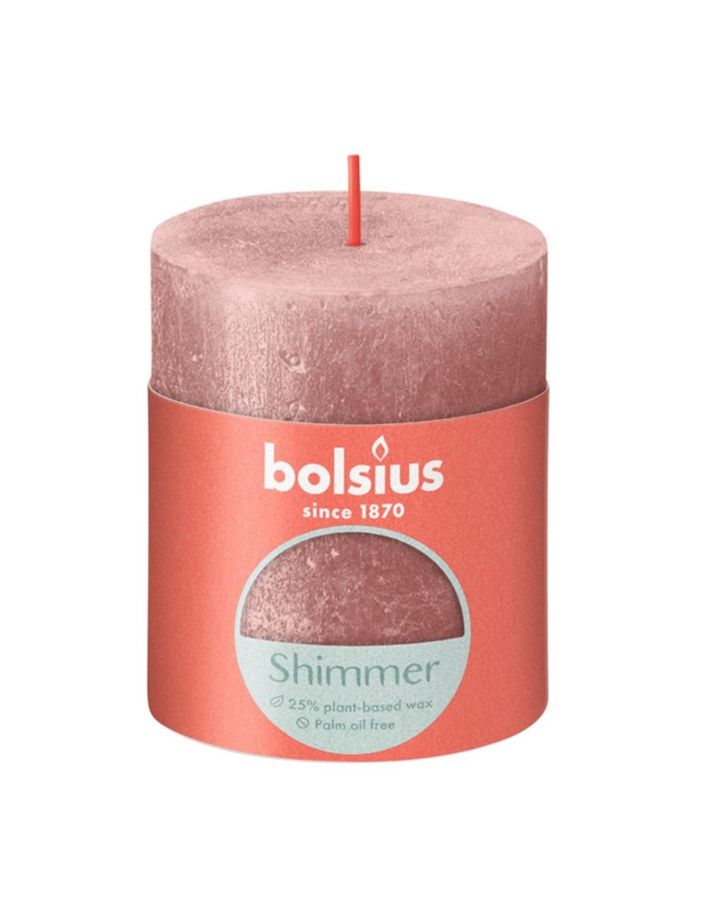 Candela a colonna rustica Bolsius 80 68 rosa
