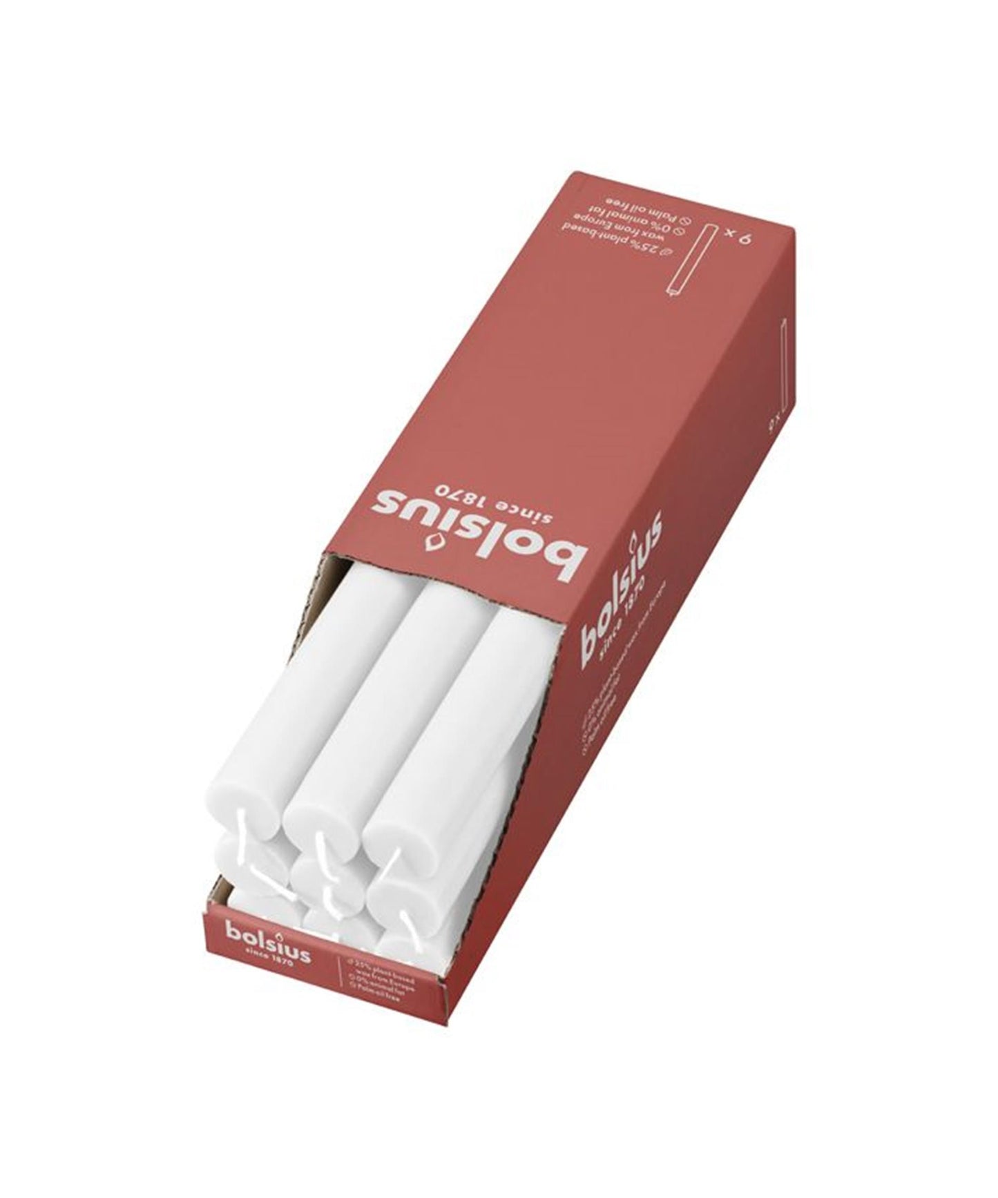 Vela de mesa rústica Bolsius blanco turbio