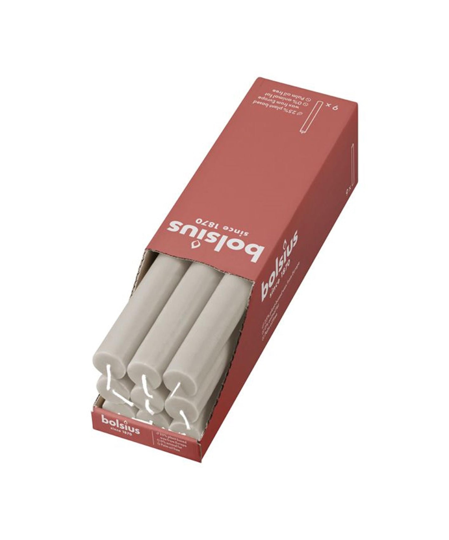 Vela de mesa rústica Bolsius gris arena