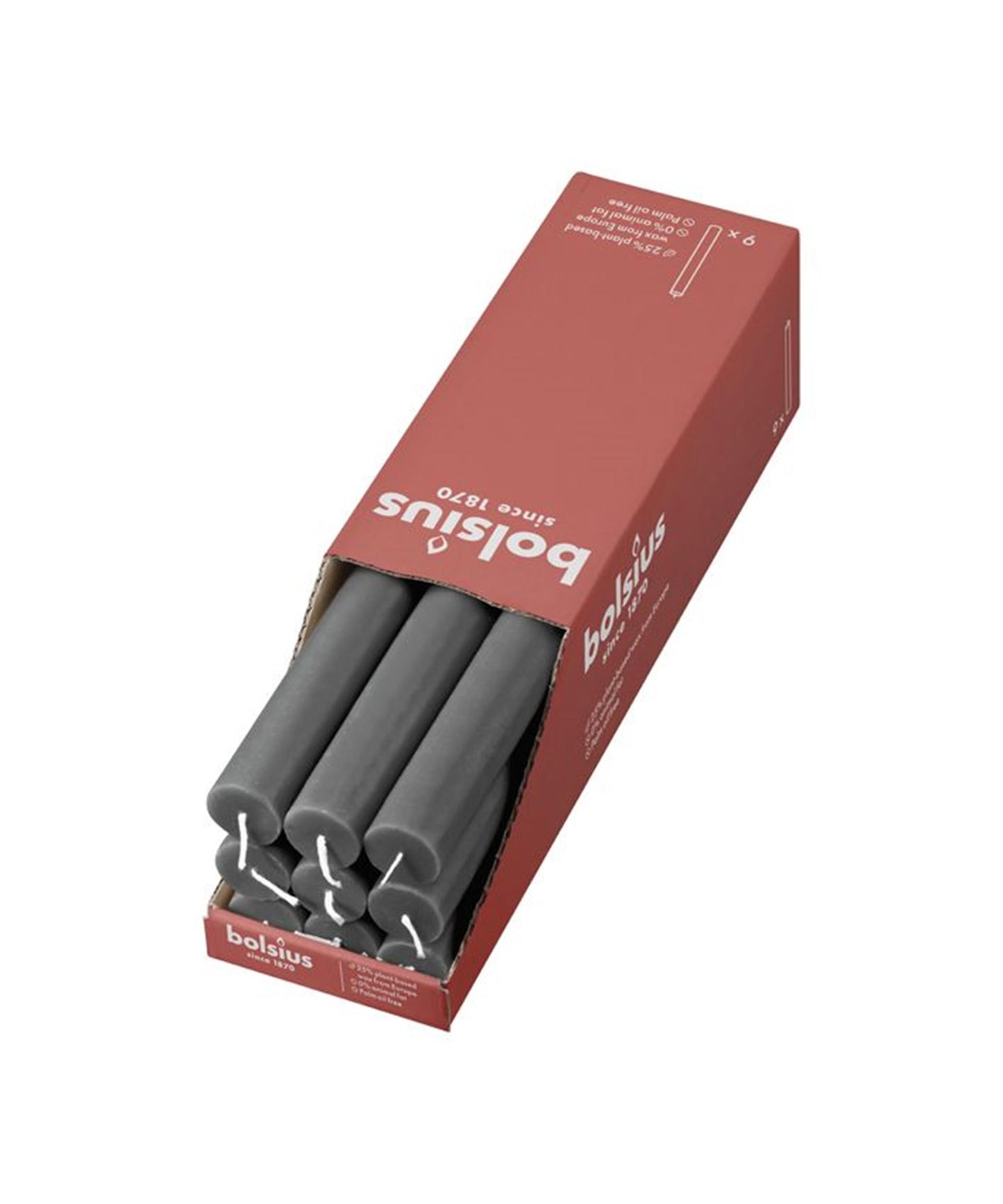 Vela de mesa rústica Bolsius gris