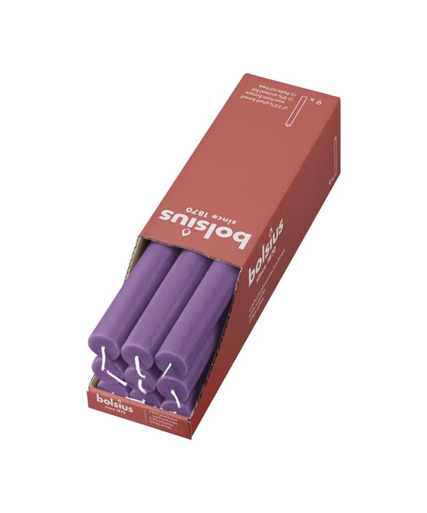 Vela de mesa rústica Bolsius violeta