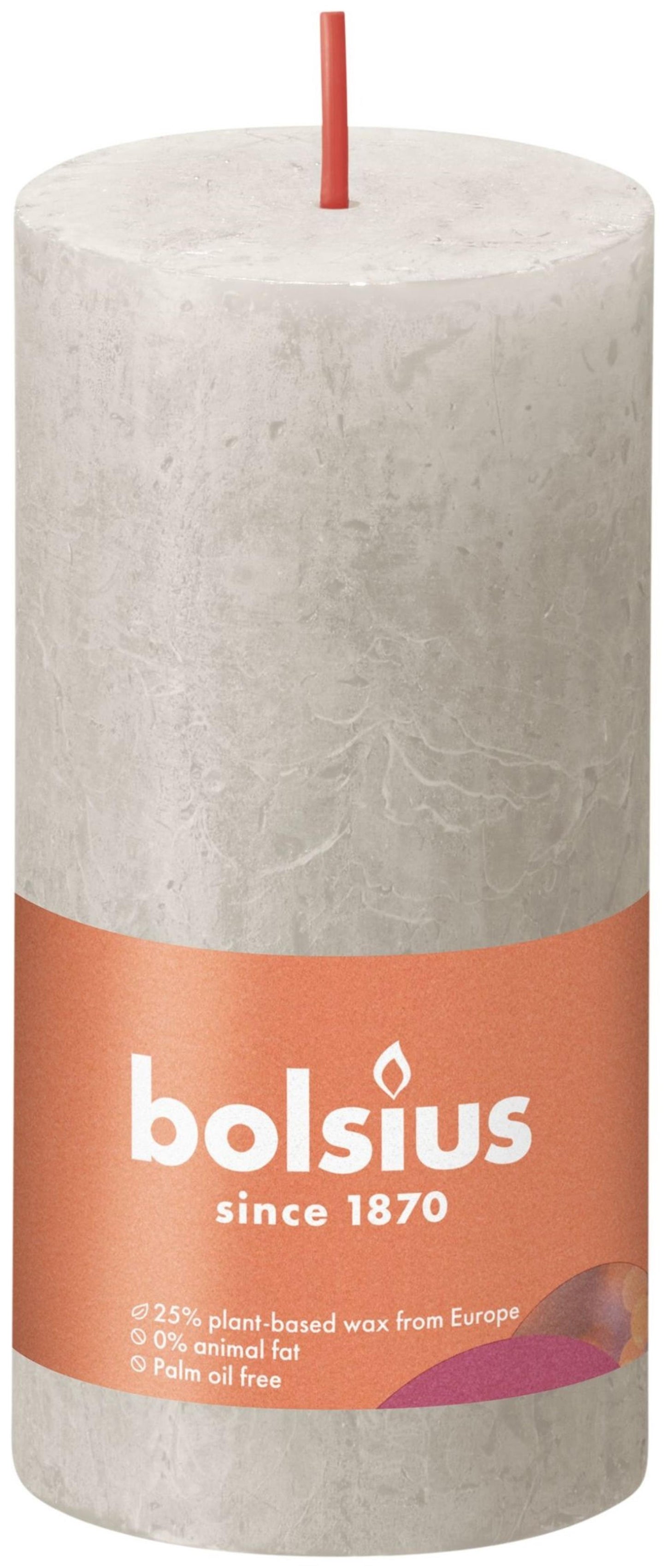 Candela a colonna rustica Bolsius 100 50 grigio