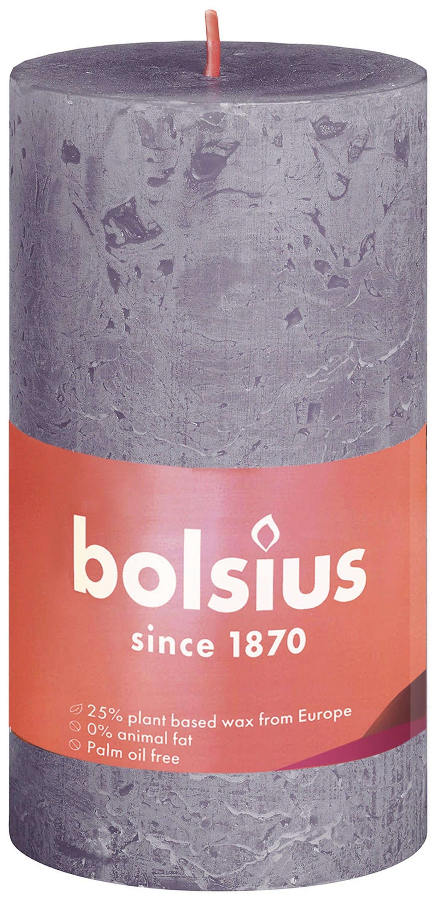 Candela a colonna rustica Bolsius 100 50 viola