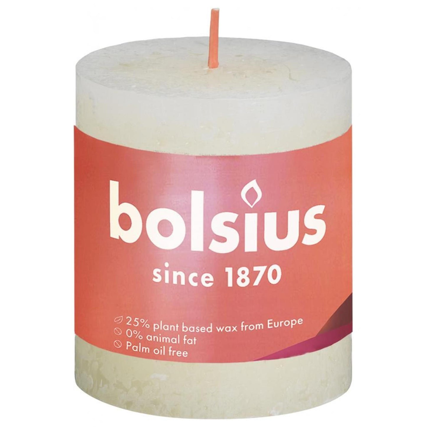 Bolsius Stub Candle Rustic Soft Pearl 80x68 mm