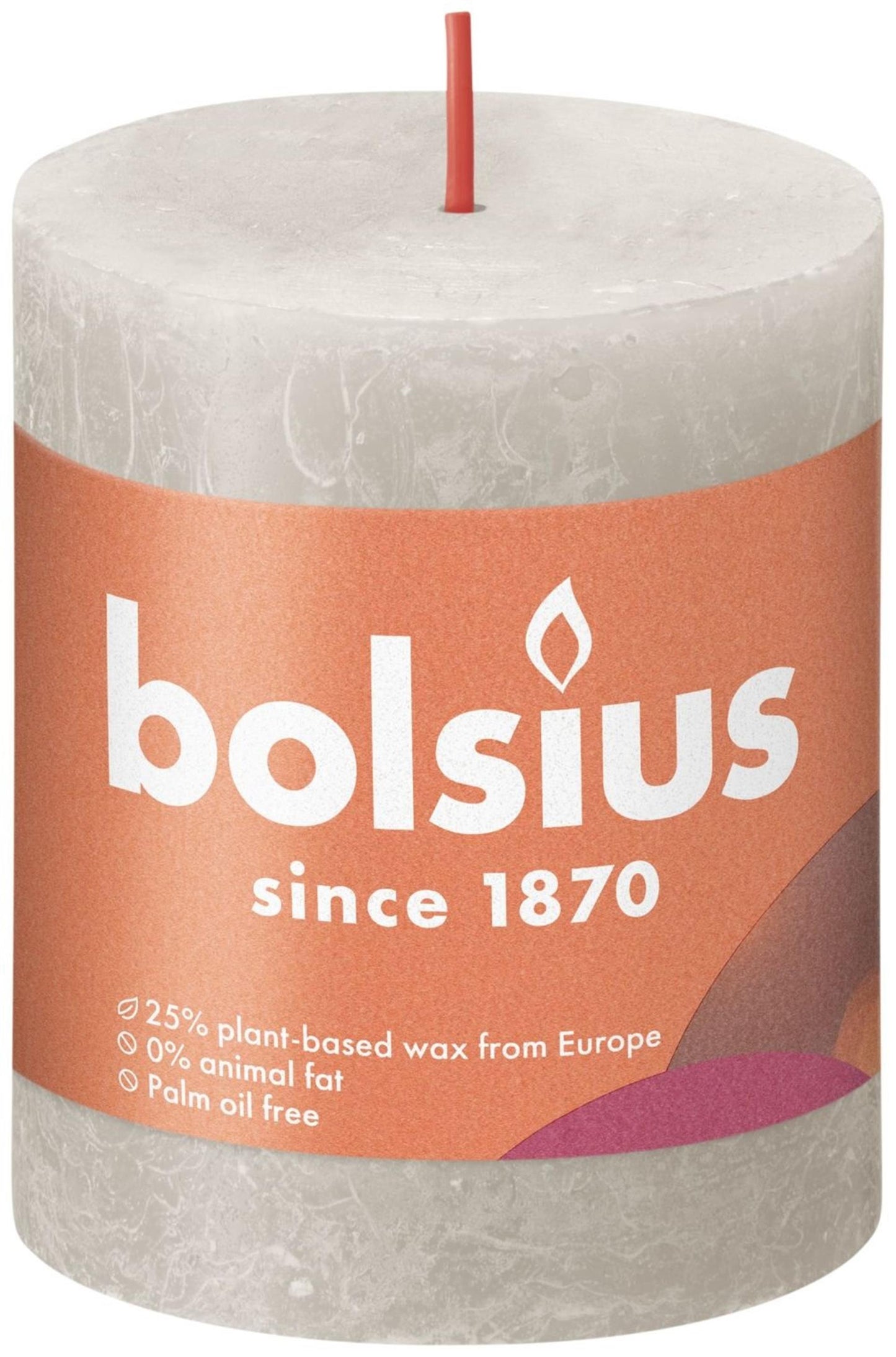 Bolsius Rustic Stub Sand Sand Grey 80x68 mm