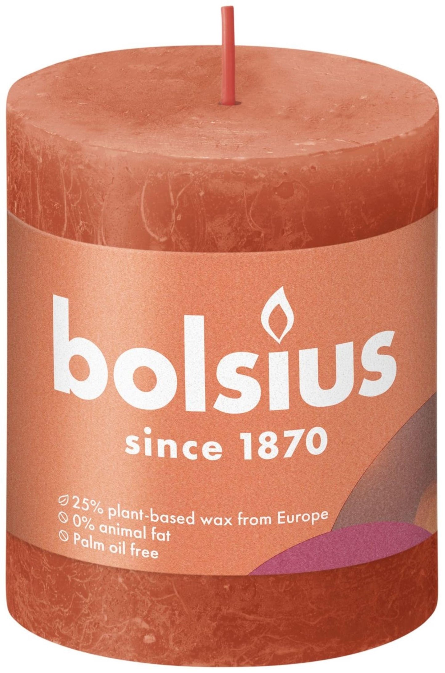 Bolsius Stub Candle Rustic 8 x 6,8 cm arancione terreno