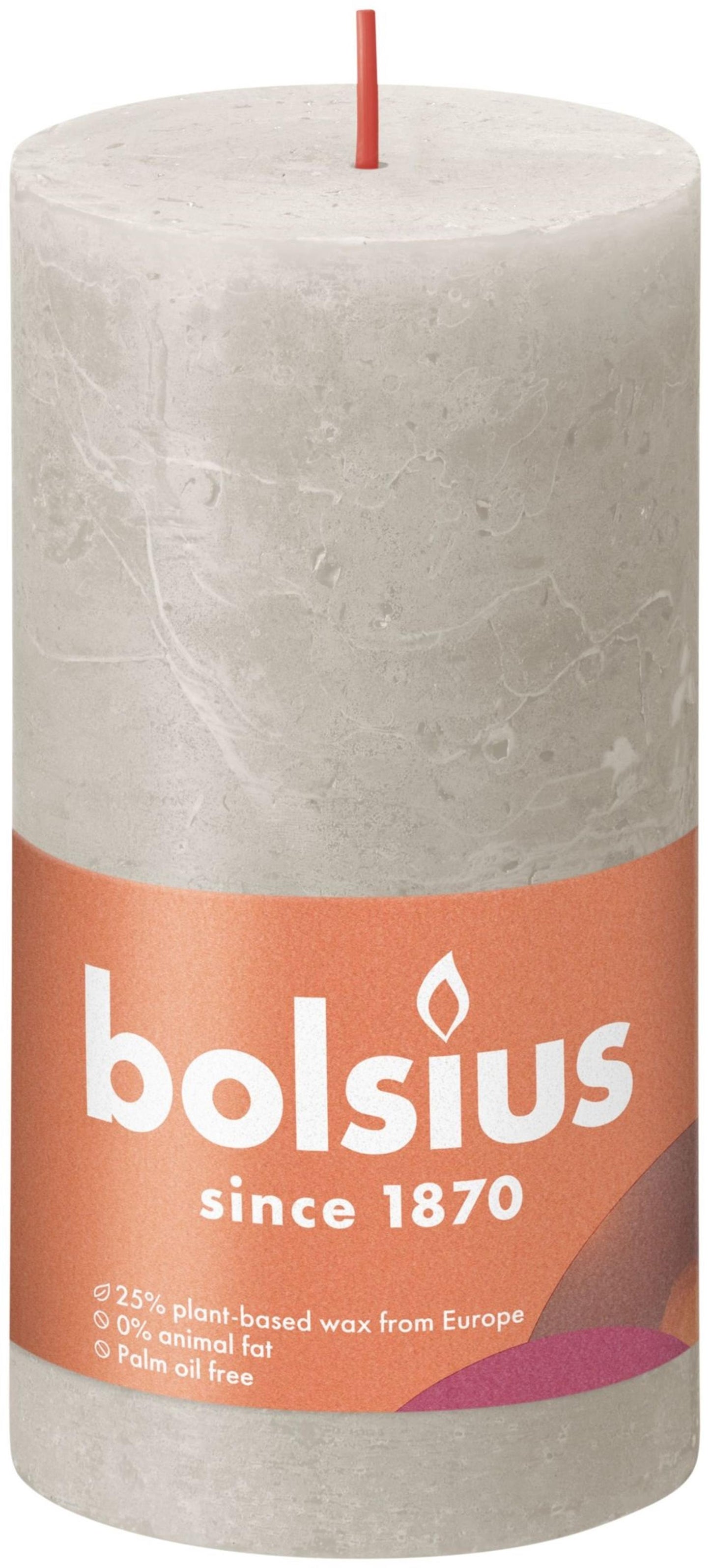 Bolsius Stub Vela Rústica de arena gris 130x68 mm