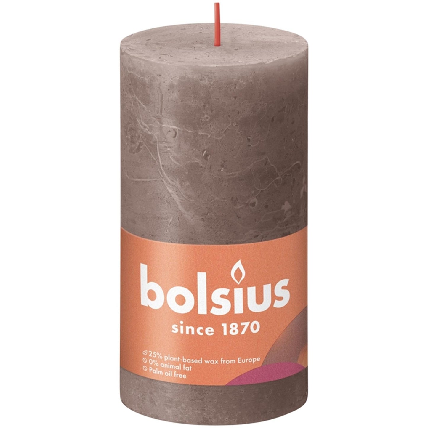 Bolsius Stub Candle Rustic Taupe 130x68 mm