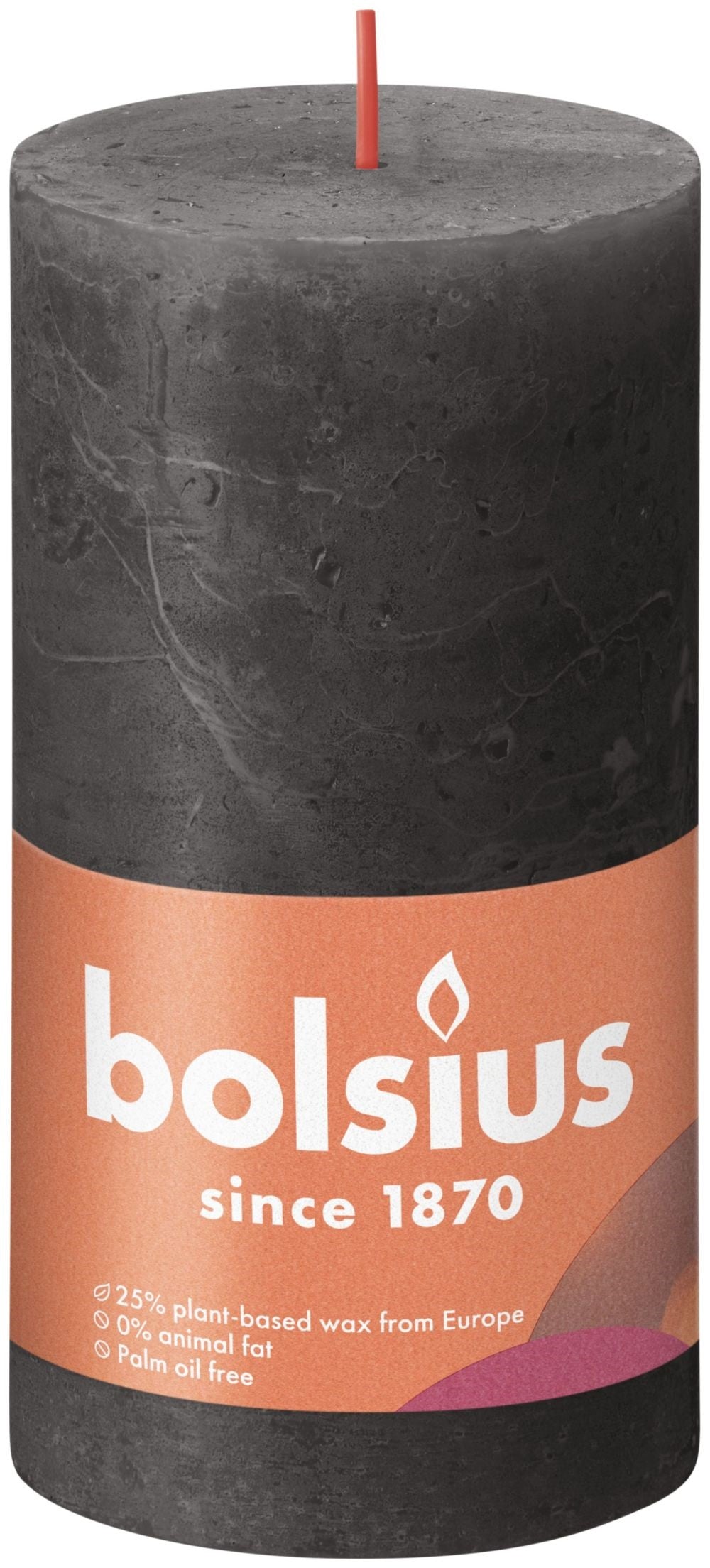 Bolsius Stub Candle Rustic Grey 130x68 mm