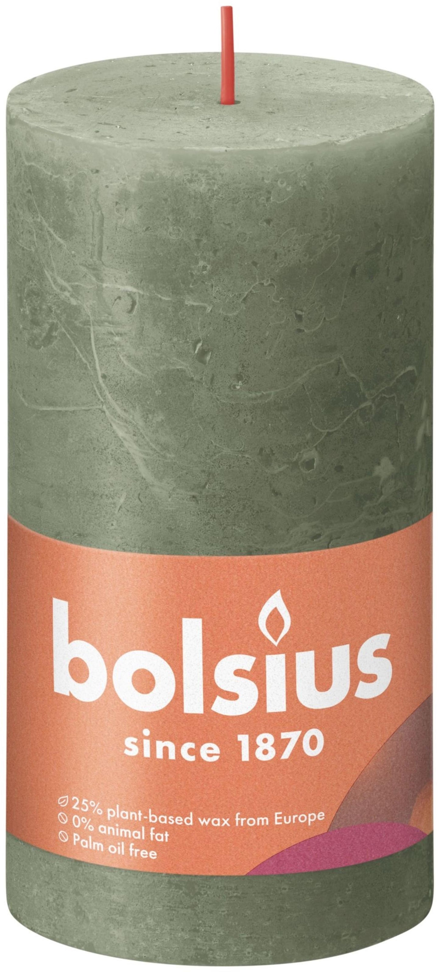 Bolsius Stub Candle Rustic Olive Green 130x68 mm