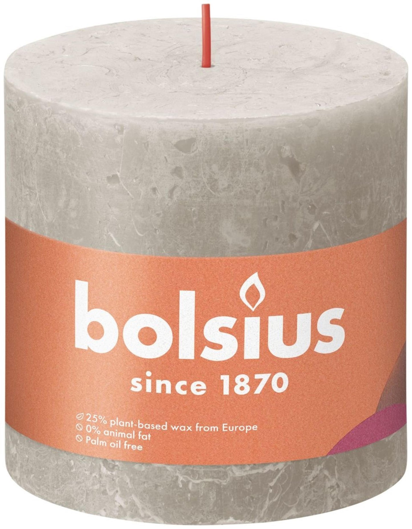 Candela a colonna rustica Bolsius 100 100 grigio