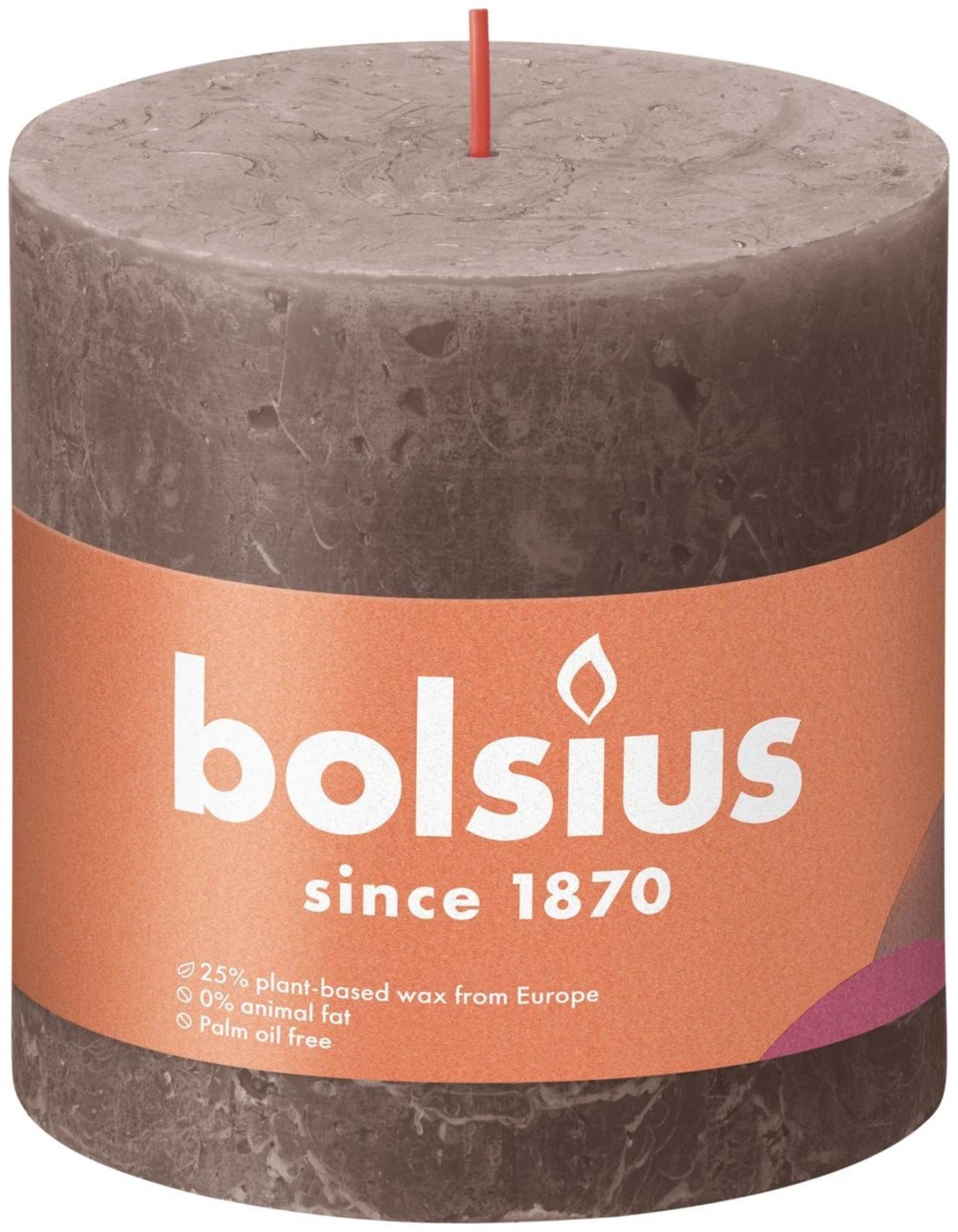 Candela a colonna rustica Bolsius 100 100 tortora