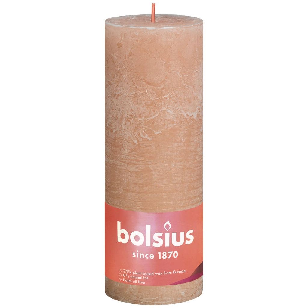 Bolsius Stub Candle Rustic Misty Pink 190x68 mm