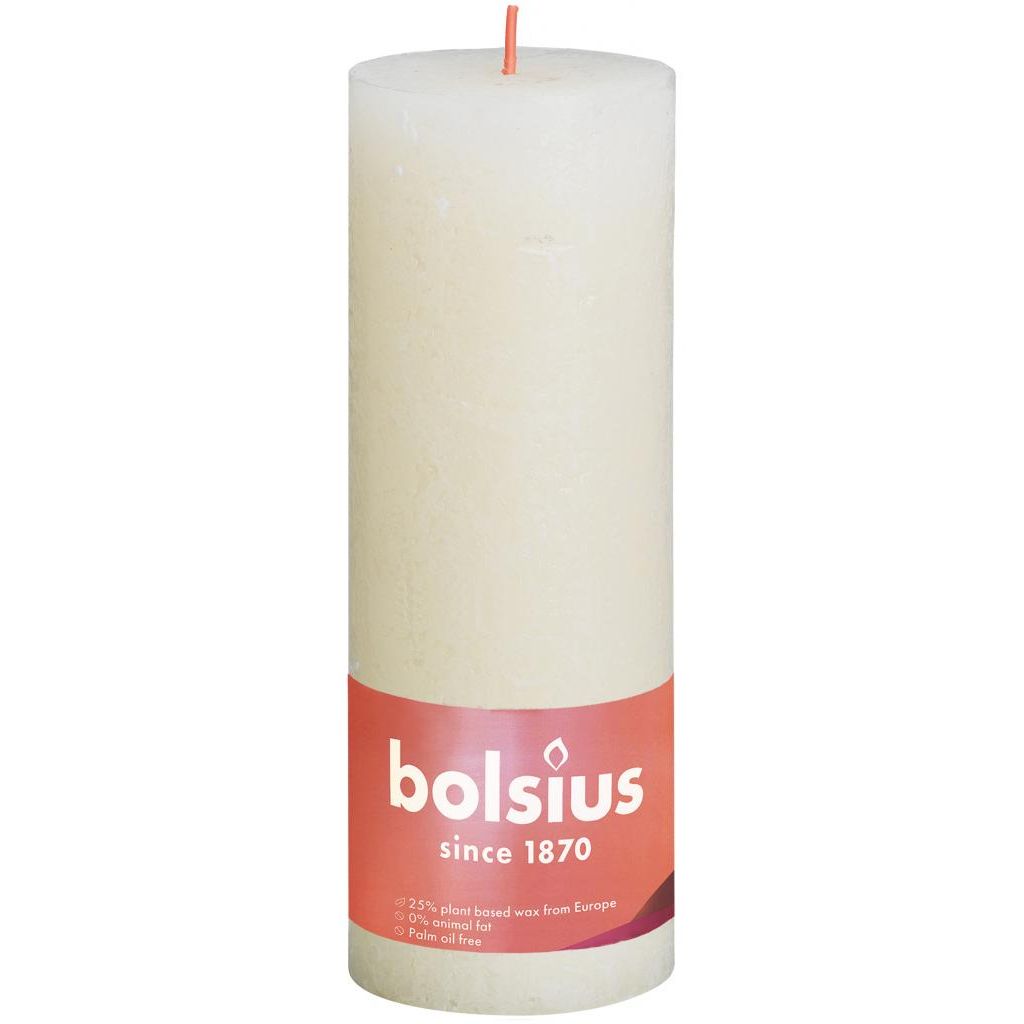 Bolsius Stub Candle Rustic Marl Pearl 190x68 mm