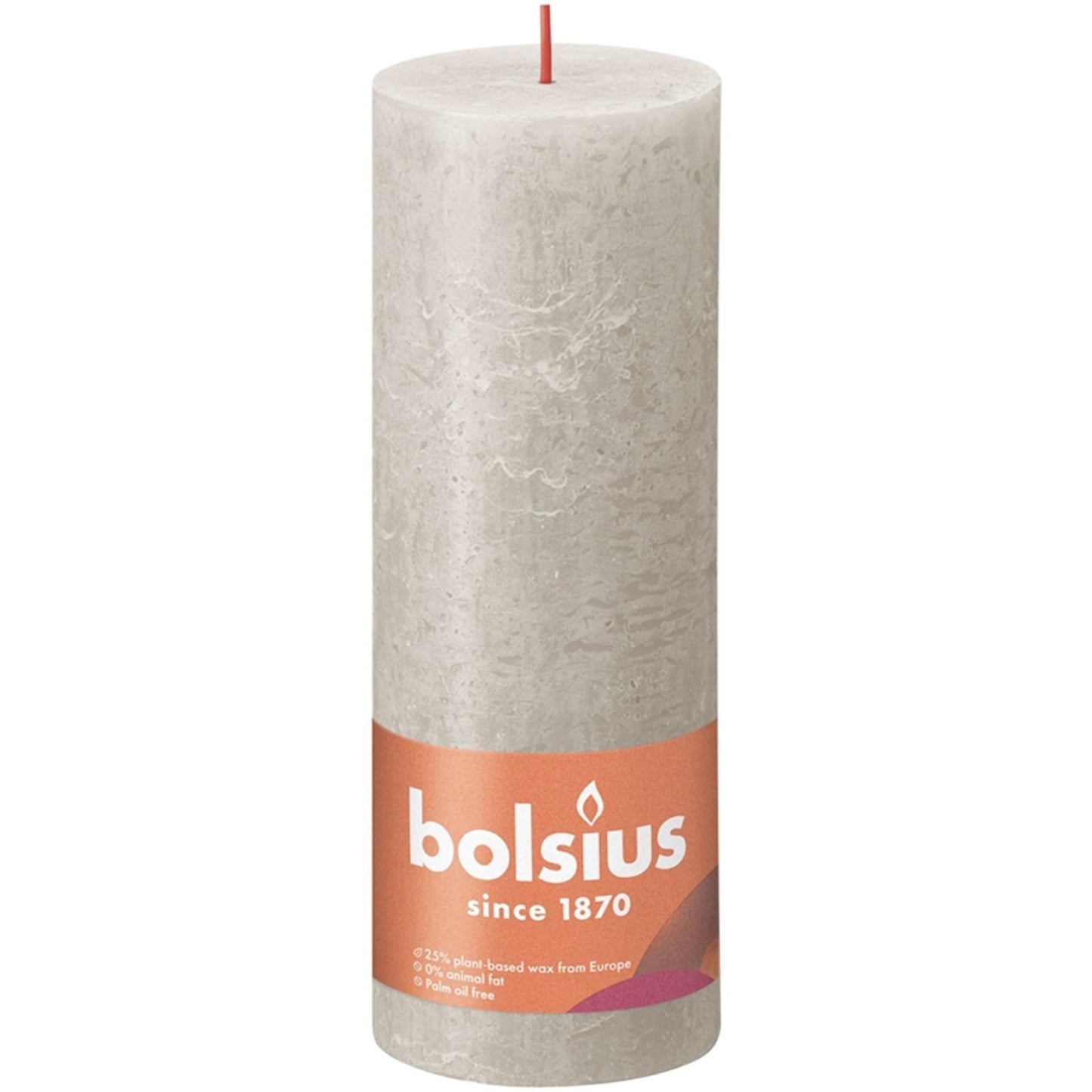 Bolsius Stub Candle Rustic Sand Grey 190x68 mm