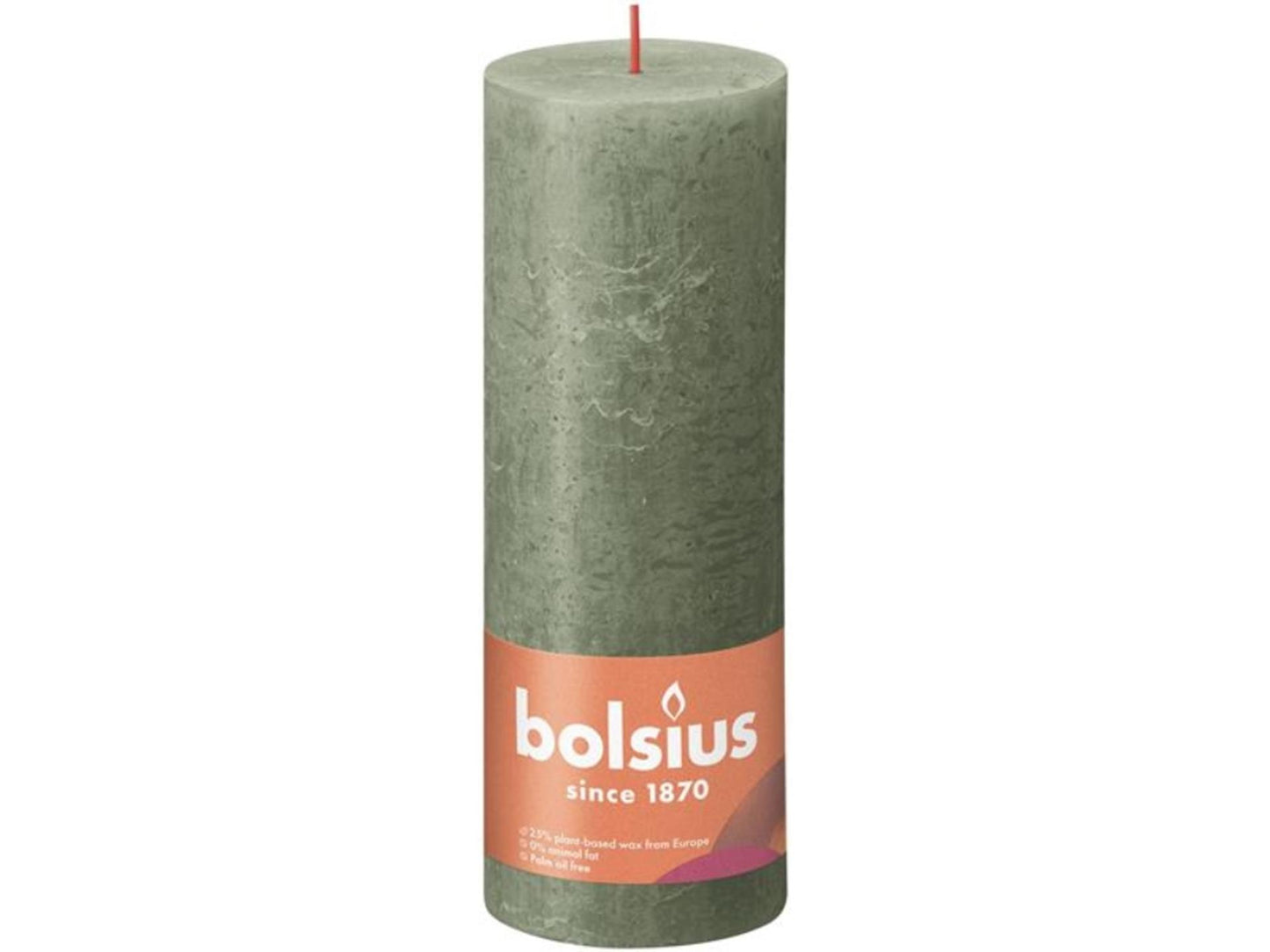 Bolsius Stub Candle Rustic Olive Green 190x68 mm