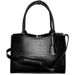Borsa porta computer da donna socha croco jet black