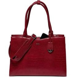 Borsa porta computer da donna socha croco bordeaux