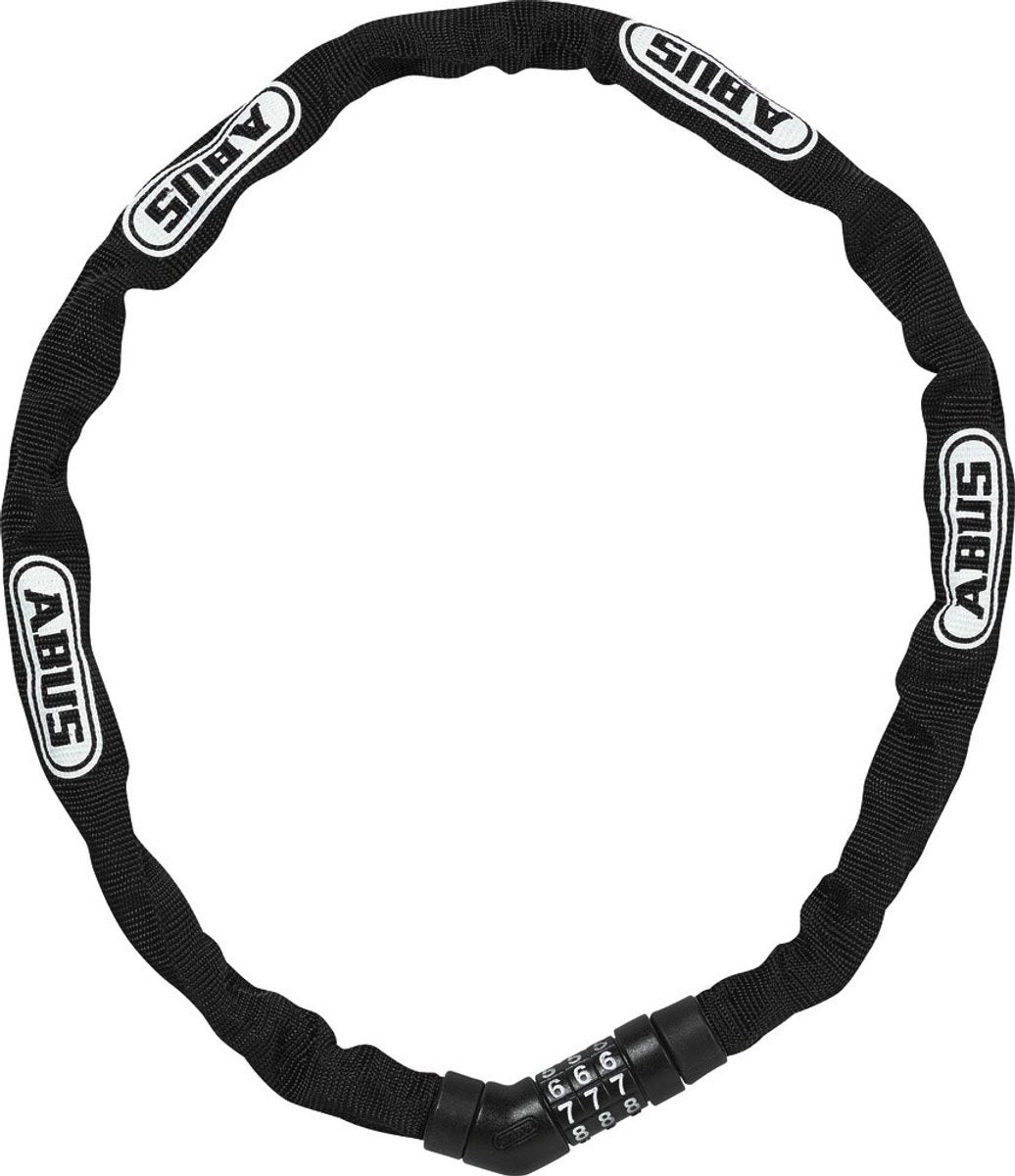 Abus 4804C 75 Bloqueo de cadena de bicicleta negra, 4 mm, 75 cm, bloqueo de figuras