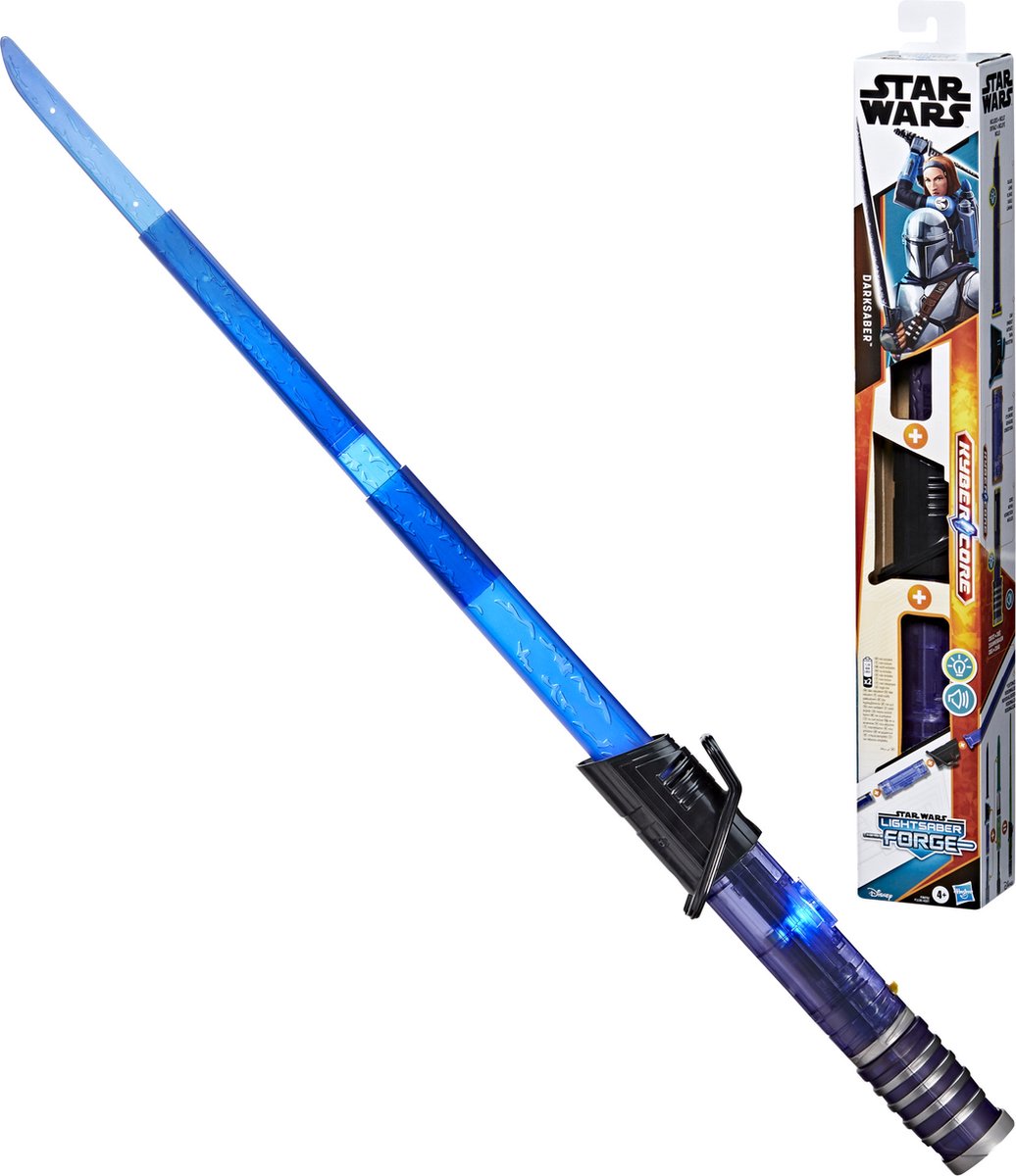Hasbro star wars sable de luz forja kyber core darksaber, sable de luz electrónico personalizable