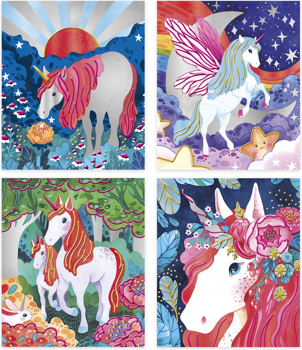 Janod - Hacer pintura 3D - unicornios