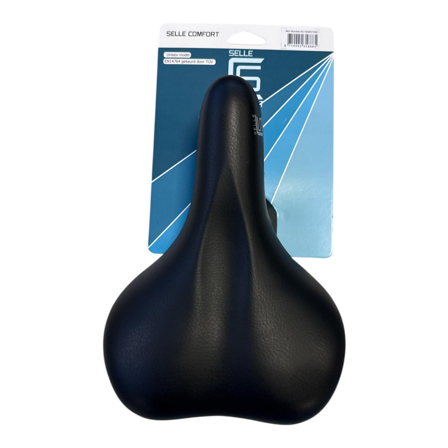 Selle Comfort Saddle Ride. Nero con paraurti bianchi