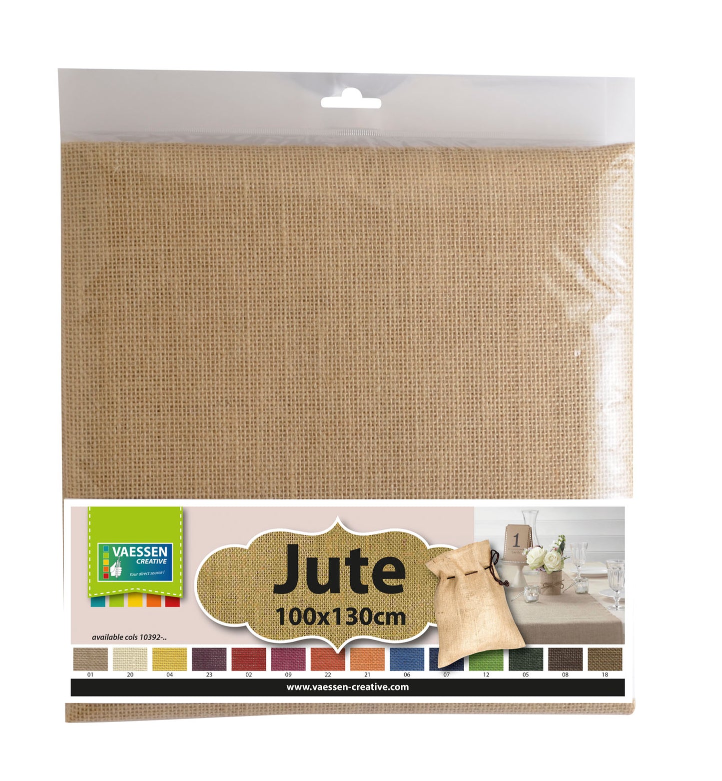 Vaessen creative • iuta 130 cm x 1 m naturale