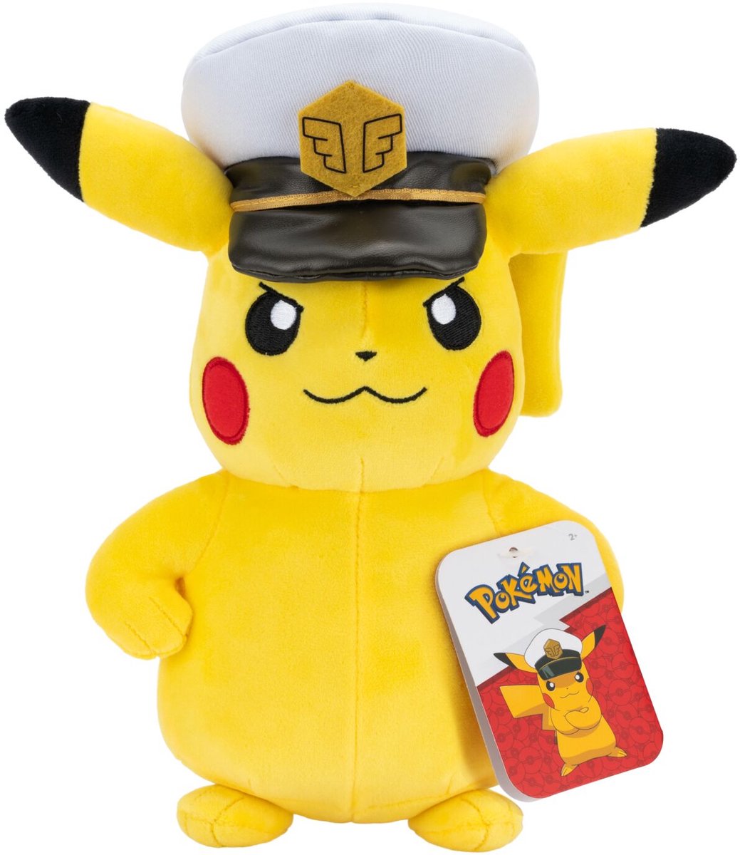 Pokemon Jazwares - peluche da 20 cm - capitano Pikachu