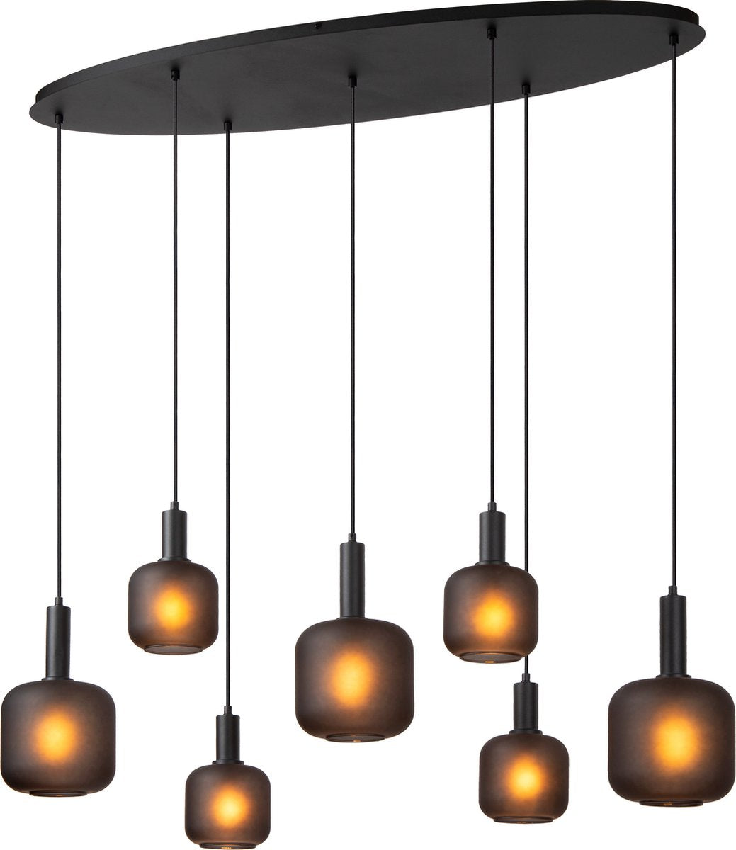 Lucide eloise - lampada a sospensione - 7xe27 - nero