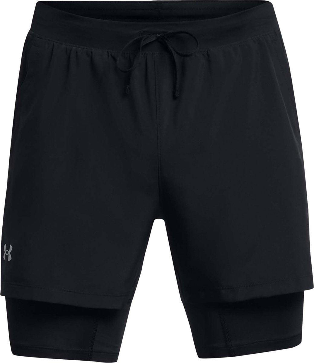 Under Armour UA Launch 5'' 2-in-1 Shorts-BLK Pantalón deportivo hombre - Negro - Reflectante