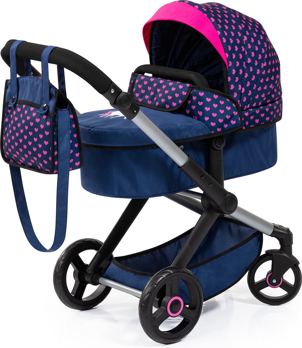 Carrozzina per bambole combinata Bayer design xeo - 72 x 38 x 65 cm - carrozzina per bambole - blu e rosa